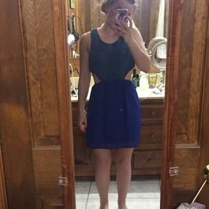 Tobi Colorblock Tank Cutout Side Dress